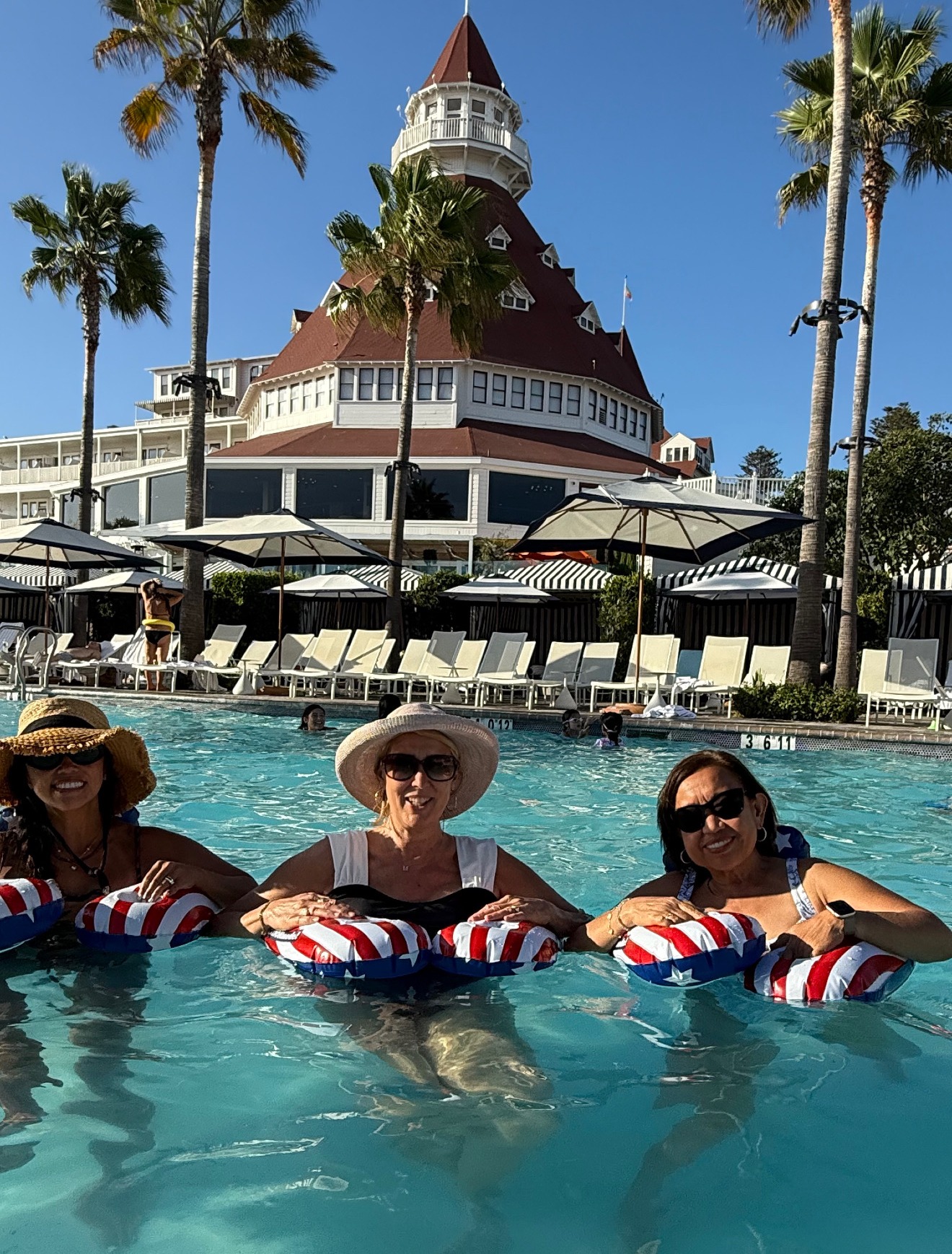 Floating at resort with the zero gravity buoyancy float